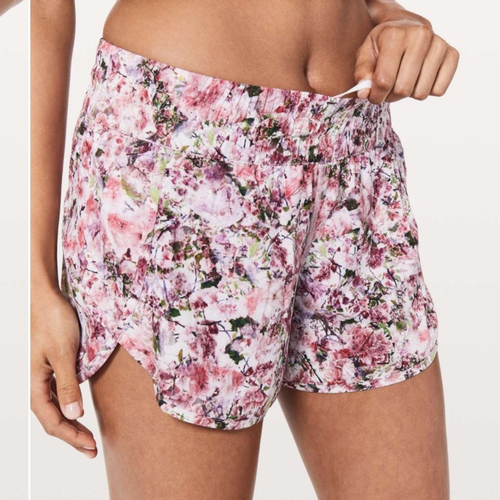 lululemon athletica Pink Floral Athletic Shorts